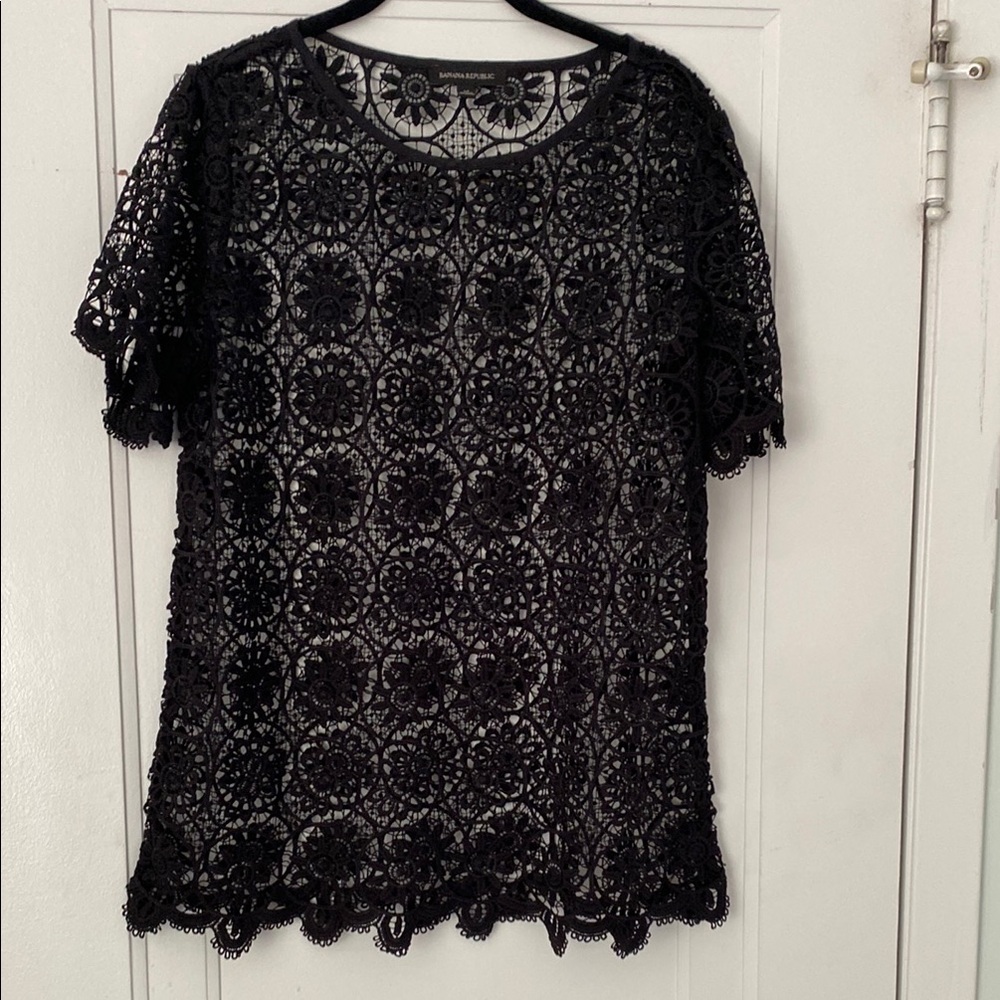 Banana Republic Black Lace Top